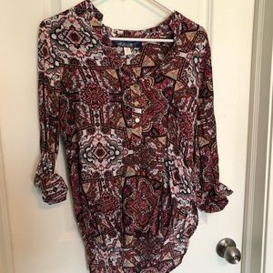 EUC bohemian lightweight top - gorgeous colors!